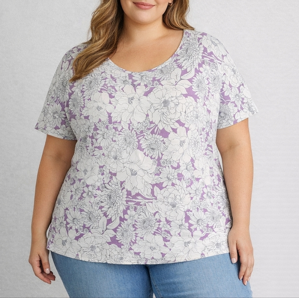 Cupio Women's Top - Purple and White